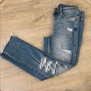Distressed Blue Jeans